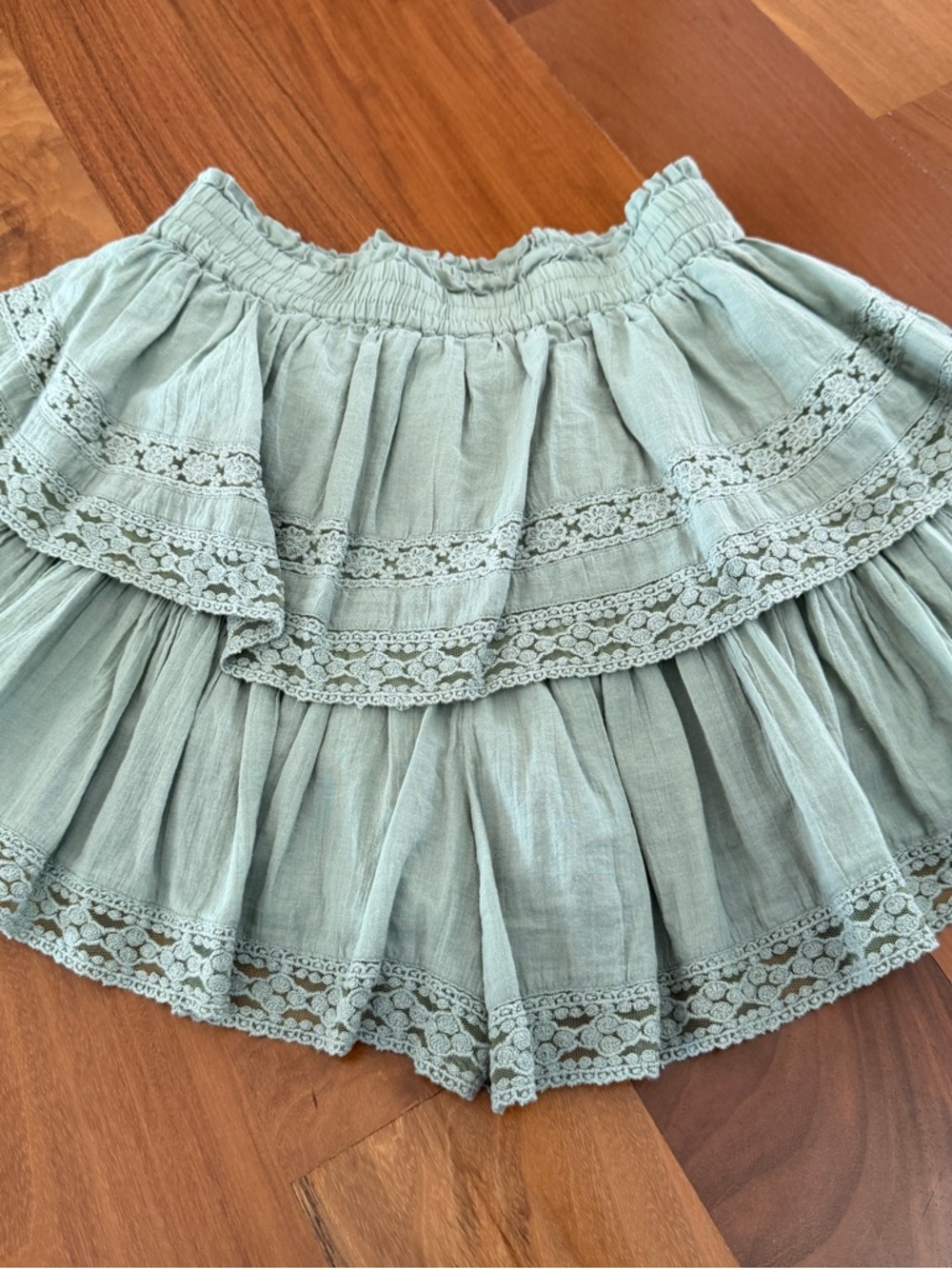 American Eagle Outfitters Sage Green Ruffle Waist Skort - Picture 4 of 4